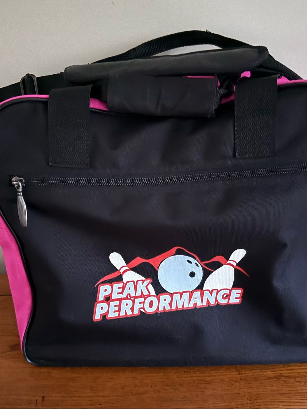 Peak Performance Black and Pink Bowling Bag